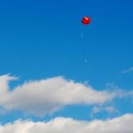 floating red balloon